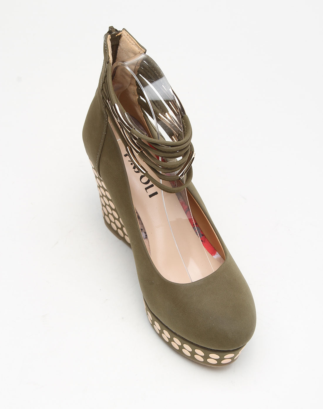 摩登贴圆片时尚绿色高跟鞋-唯品会Pad版