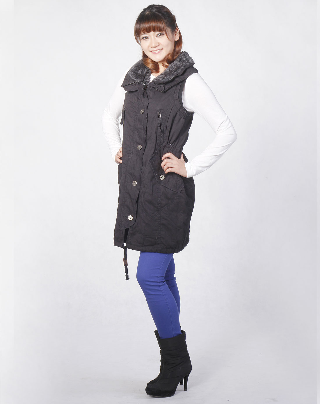 黑色<em>中长马甲</em>-唯品会Pad版