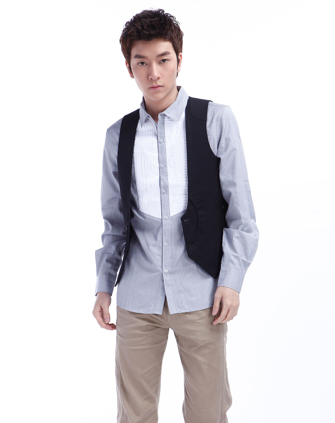 男款黑色时尚马甲_owenwong官网特价1.3-4