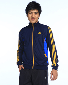 男款宝蓝色/黄色条纹C 3Skn Ttop训练系列休闲外套E69541