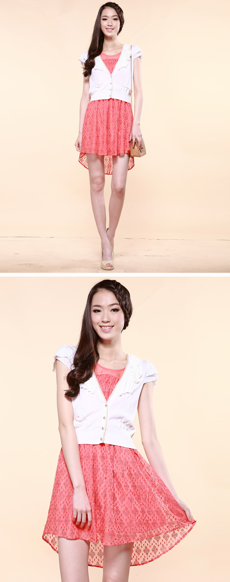 伊芙丽eifini淑女荷叶袖<em>女针织短开衫</em>1233756本