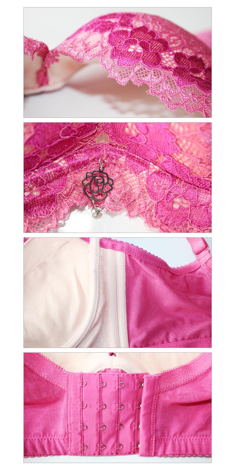 女式褐玫瑰红3/4薄模杯文胸