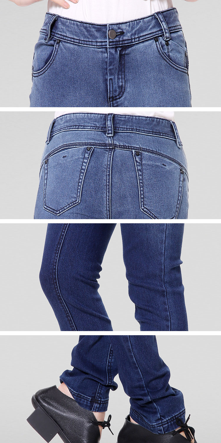 墨蓝小直筒牛仔裤