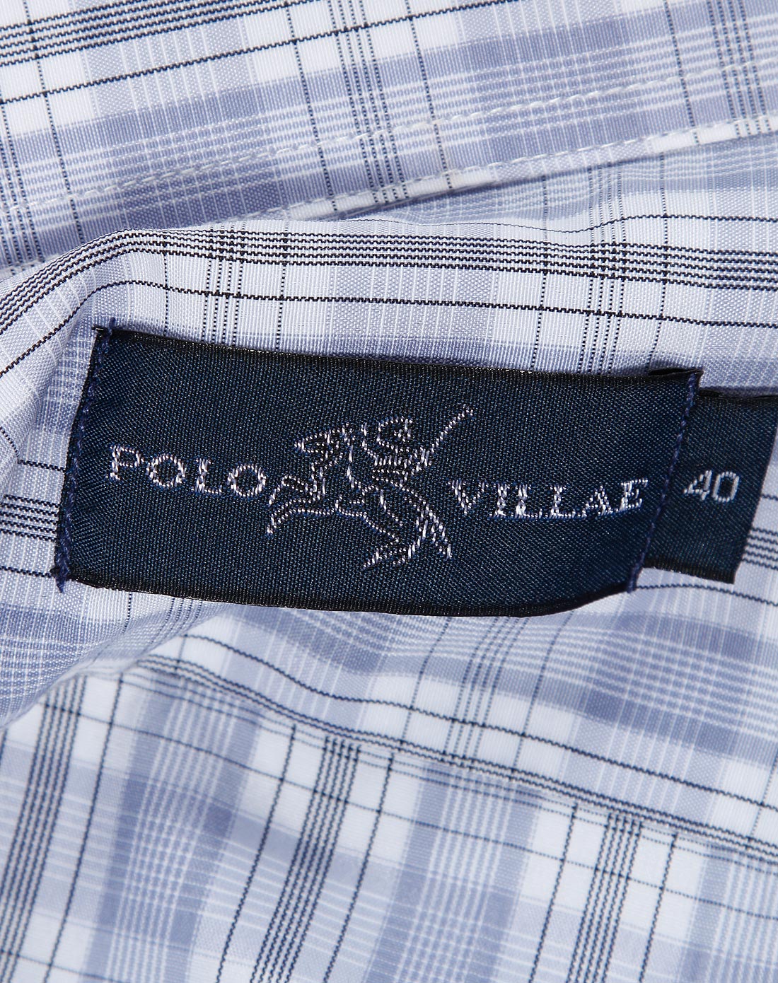 polo villae藍灰色格子短袖襯衫