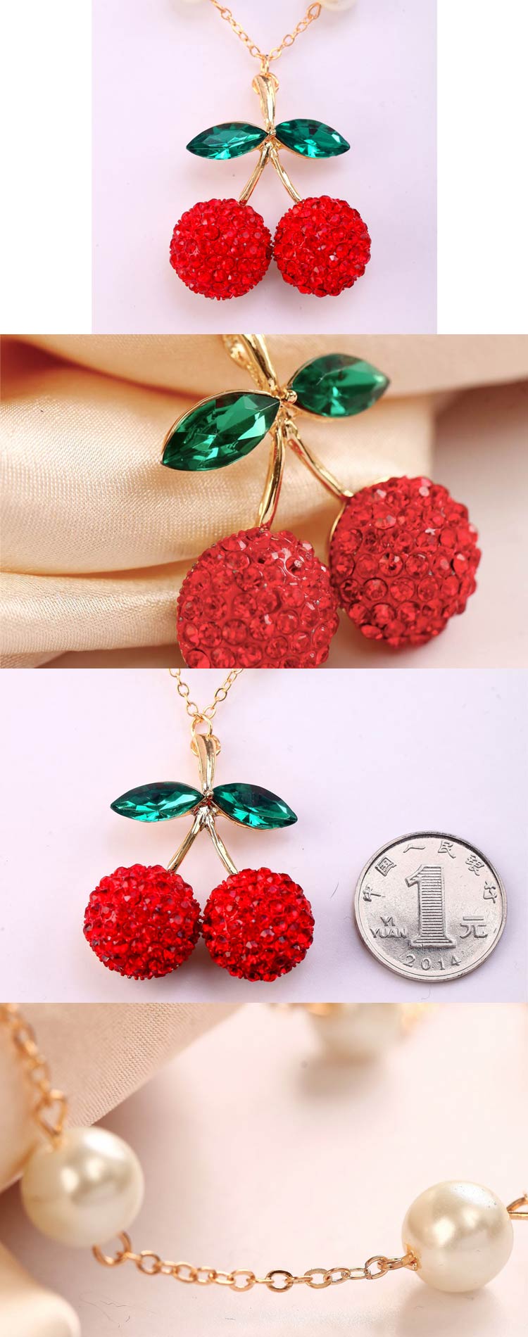 小清新樱桃串珠项链