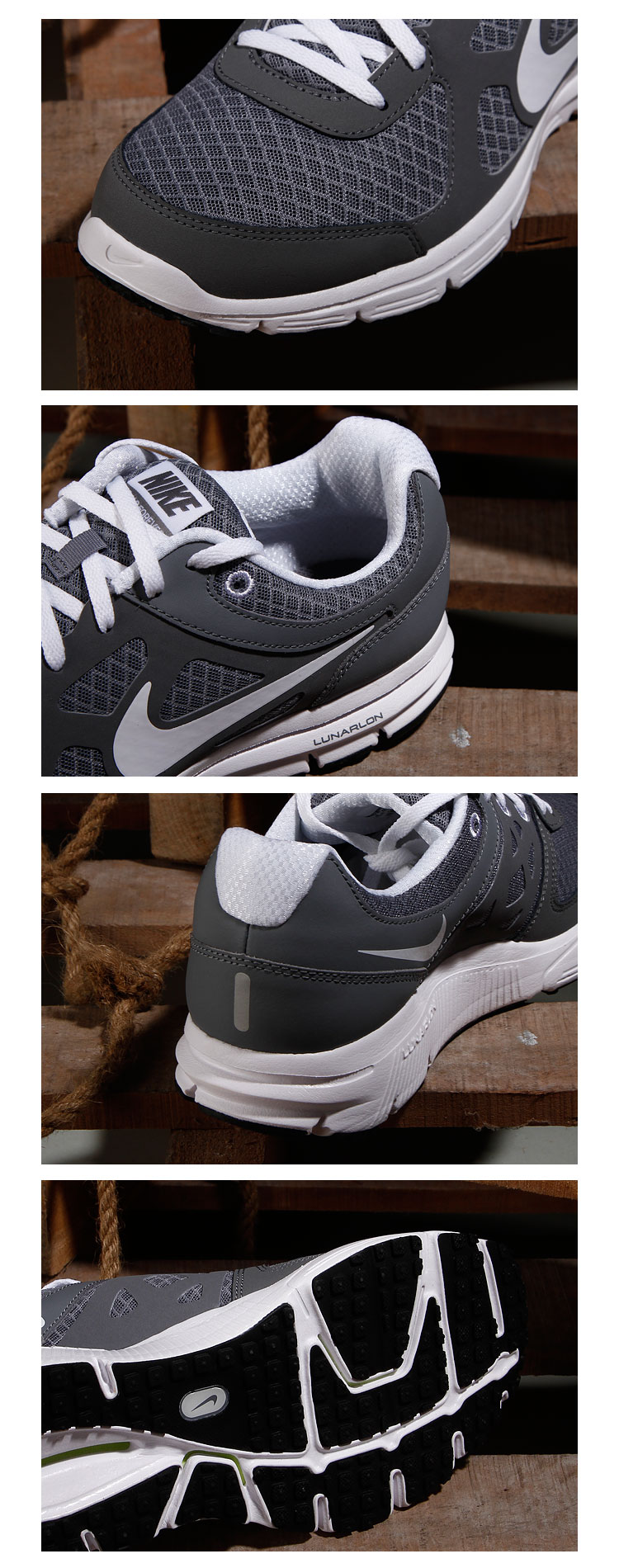 耐克nike男男款灰色绑带时尚跑步鞋488216-004_唯品会