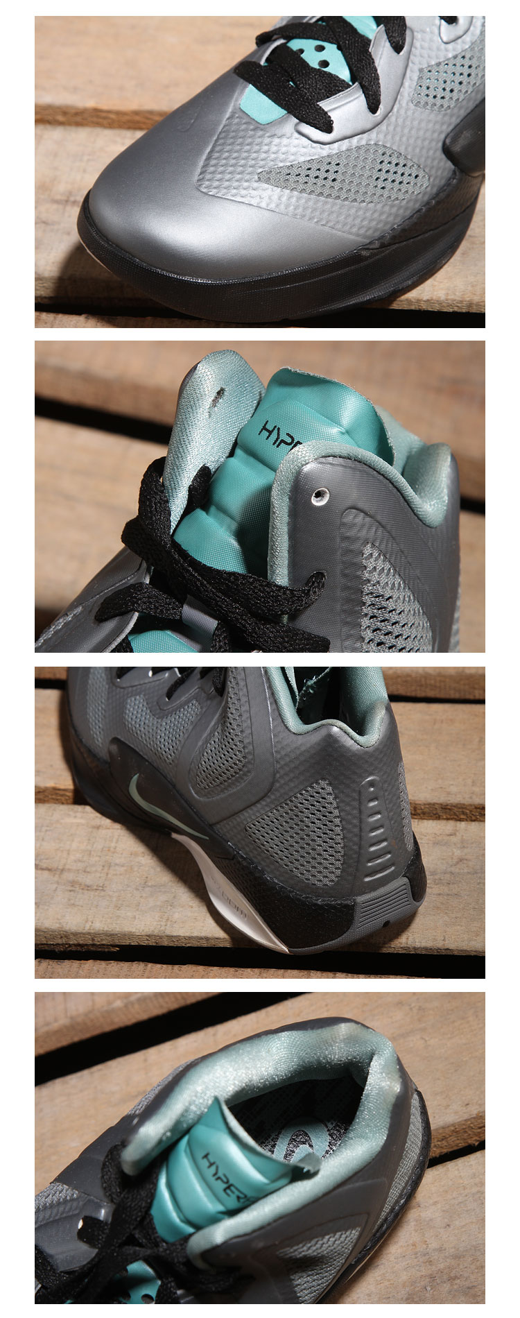 男款银灰色zoom hyperfuse系列绑带篮球鞋