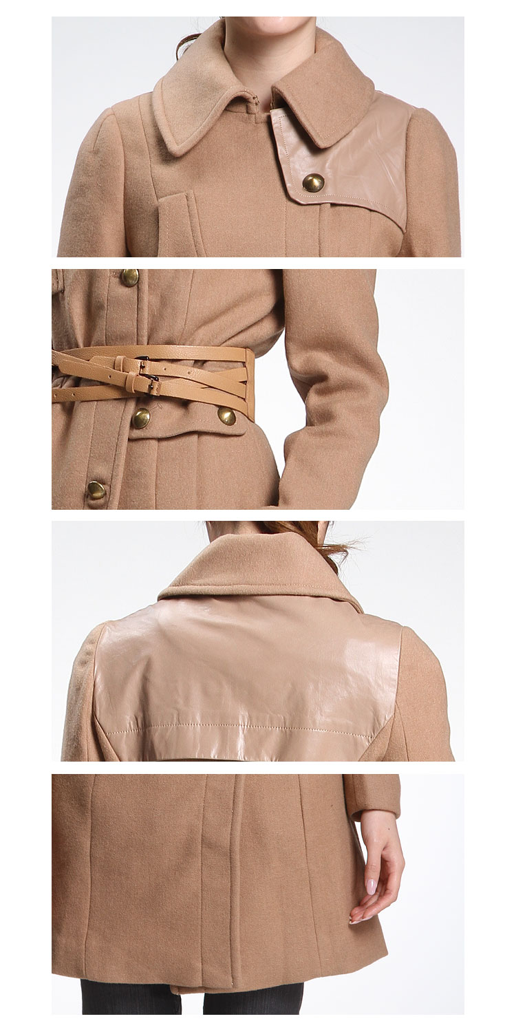 米可芭娜mikibana卡其色时尚气质长袖外套m14to1928k04_唯品会