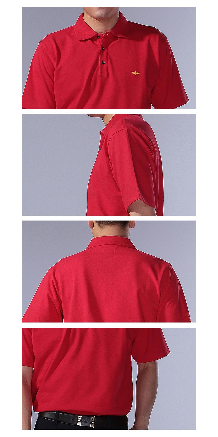 应大yingdak男装专场 > 红色翻领简约短袖t恤  商品详情detail 品牌