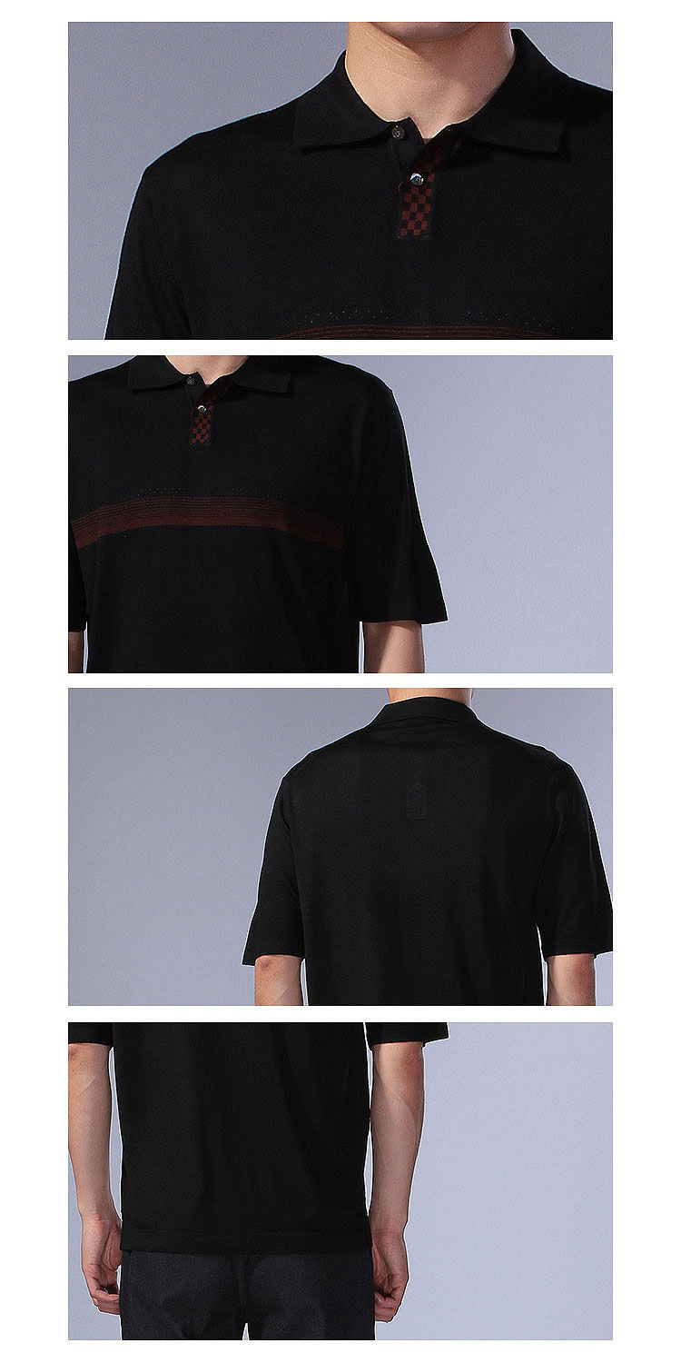 应大yingdak男装专场 > 黑色翻领休闲短袖t恤  商品详情detail 品牌