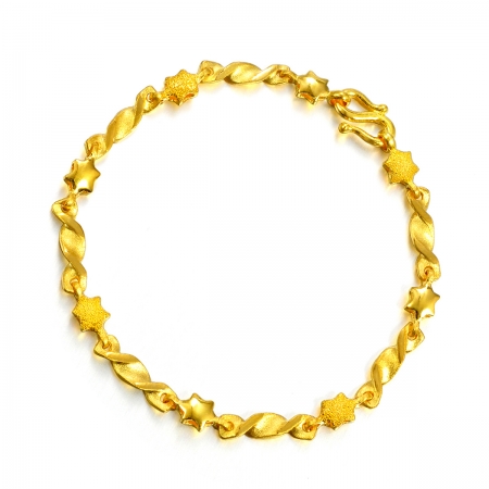 足金丝带六角星手链 8.0克