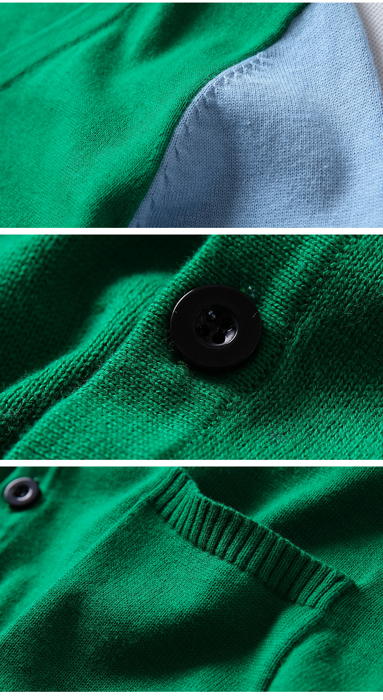 男童蓝绿撞色毛衣