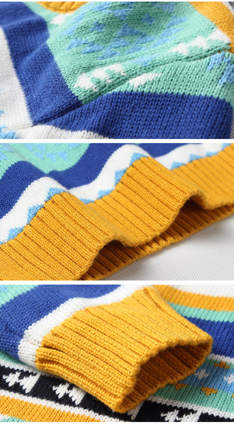 男童晴空蓝针织毛衣